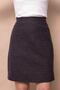 Lightweight Stretch Fabric Wool Winter Jacquard Fabric High Waist Slightly Above Knee Bell Skirt-Coffee Diagonal - 4