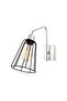 Black Metal Sconce with Tufts E27 Wall Lamp 15X32X33 cm Living Room Lighting