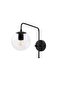 Black Sconce Wall Lamp with Fuzz E14 Compatible 15X32X32 cm Bedroom Lighting