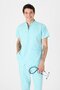Stretch Fabric Ice Blue Zipper Detailed Scrubs - 5