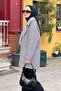 Zigzag Pattern Herringbone Coat Black and White - 3