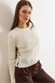 Women's Ecru Side Button Detailed Corded Fabric Knitwear Sweater Kzk-19001117 - 4