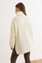 Women's Ecru Degaje Collar Slit Casual Knitwear Sweater Kzk-19001122 - 5