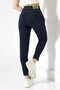 Navy Blue High Waist Slim Fit Jean Trousers - 3