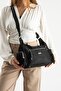 Women's Quality Suede Shoulder and Shoulder Bag with Two Side Pockets and 8 Compartments 735 - 2