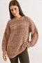 Women's Camel Crew Neck Slouchy Knit Sweater Kzk-19001121