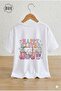 Children's Sirt Printed Cotton Crew Neck White Tshirt - 2