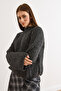 Women's Smoked Mock Neck Side Slit Soft Textured Knitwear Sweater Kzk-19001118 - 5