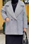 Zigzag Pattern Herringbone Coat Black and White - 4