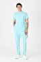 Stretch Fabric Ice Blue Zipper Detailed Scrubs - 4