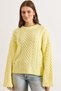 Women's Blonde Hair Braided Loose Fit Knitwear Sweater Kzk-19001119