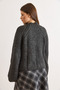 Women's Smoked Mock Neck Side Slit Soft Textured Knitwear Sweater Kzk-19001118 - 3