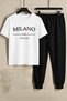 Unisex Milano Italia Design Printed T-Shirt - 2-Piece Tracksuit Set