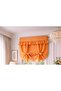Orange Buldan Linen Retro Background Curtain with Binding Details (100% Cotton Buldan Fabric) - 3