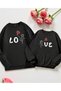 Love Printed Couple Lover Combination 2-Piece Plain Women's / Men's Sweatshirt