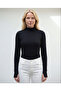 Soft Textured Finger Insert Detail High Neck Bodysuit Missbs2700