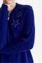 Zippered sleeves hair braided cardigan Cobalt - 3