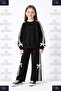 Bow-Tie Striped Crew Neck Ribbon Girls' Tracksuit Set Studio