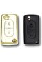Citroen C3 Peugeot 307 Key Case White Gold - 2