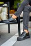 Yg2403 Clasico Men's Casual Lace-Up Patent Leather Classic Shoes Rst - Black - 4