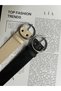 2-Piece Round Silver Buckle Women's Waist Belt, Casual Belt, Jacket Belt, Pants Belt