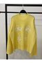 Women's Yellow Stone Embroidered Crew Neck Knit Sweater 12127