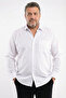 Men's White Plus Size Oversized Classic Fit Long Sleeve Shirt
