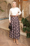 Black Belted Plaid Flared Skirt - 5