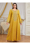 Women Texture Fabric Sequin Patch Detail Jalabiya - 2