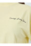 Women Yellow Slogan Print Oversized T-Shirt - 4