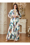 Women Floral Printed Embellished Jalabiya - 2