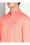 Men Peach Cotton Twill Shirt - 5