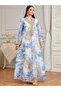 Women Floral Printed Sequin Patch Detail Jalabiya - 4