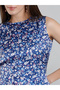 Women Blue Floral Sleeveless Top - 2