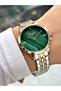 Special Design Steel Band Gold-Green Color Women Wrist Watch Lc07941Mr