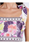 Women Floral Print Tie Shoulder Maxi Dress - 4