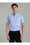 Men Blue Short Sleeve Oxford Shirt