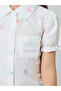 Girls White Butterfly Print Puff Sleeve Top - 3