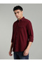 Burgundy Denim Double Pocket Shirt - 2