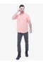 Men Peach Linen Blend Short Sleeve Shirt - 5