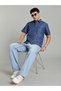 Men Blue Geometric Print Denim Shirt - 5