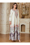 Women Floral Printed Sequins Embellished Jalabiya - 4