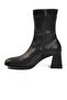 Black Fleece Zippered Stretch Women's Heeled Boots 2615 Z - 4