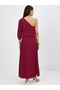 Women Maroon One Shoulder Top with Skirt Co-Ords - 2