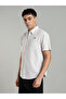 Men Beige Floral Print Short Sleeve Shirt - 2