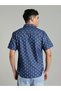 Men Blue Geometric Print Denim Shirt - 3