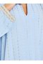 Women Foil Print Jalabiya with Lace Sleeve - 4