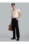 Men Beige Short Sleeve Oxford Shirt - 5