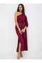 Women Maroon One Shoulder Top with Skirt Co-Ords - 5
