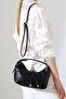 Black Women's Mini Size Long Crossbody Strap Hand and Shoulder Bag [20X16 cm]